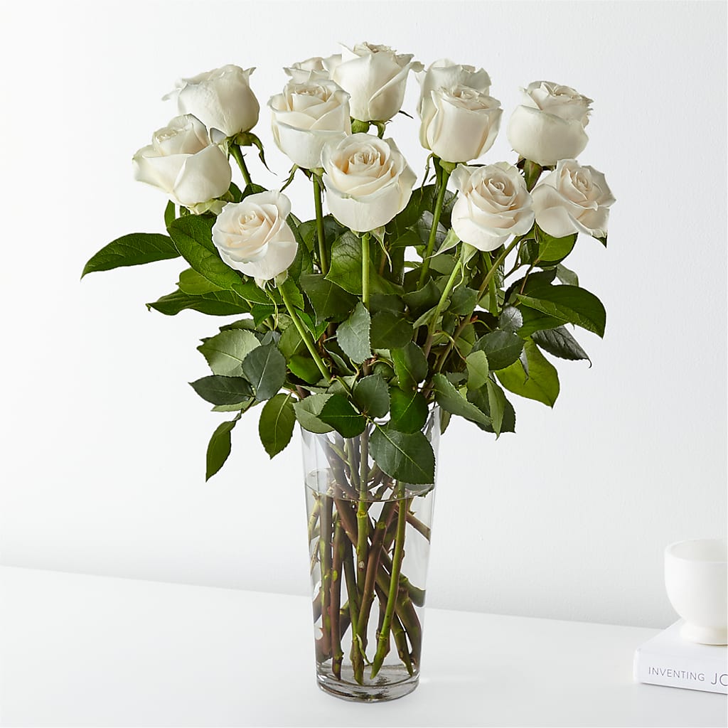 Long Stem White Rose Bouquet – Your Beautiful Flowers, Scranton PA