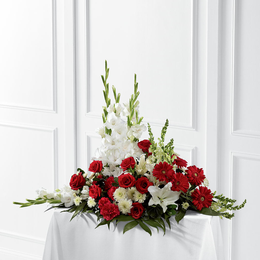 Crimson & White Arrangement – Your Beautiful Flowers, Scranton PA