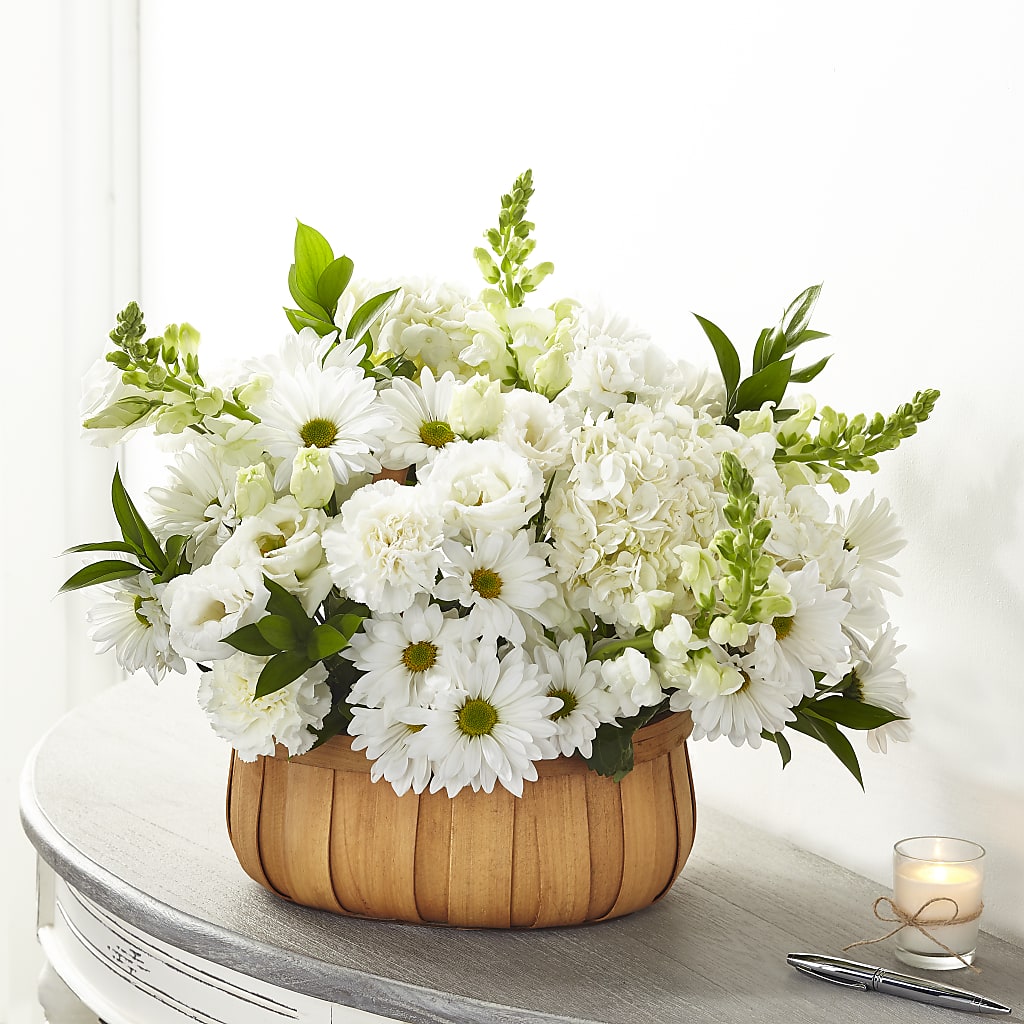 Pure Ivory Basket – Your Beautiful Flowers, Scranton PA