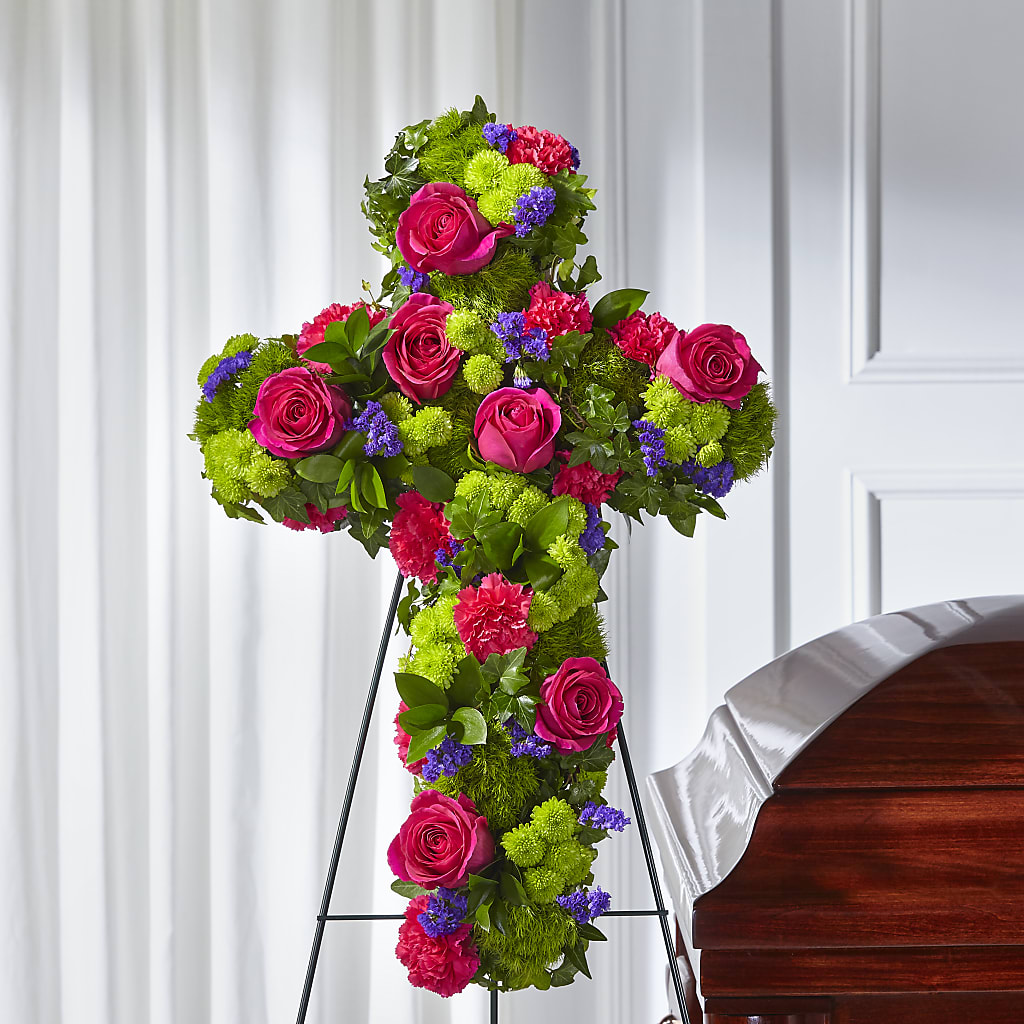 Tribute Rose Floral Cross – Your Beautiful Flowers, Scranton PA