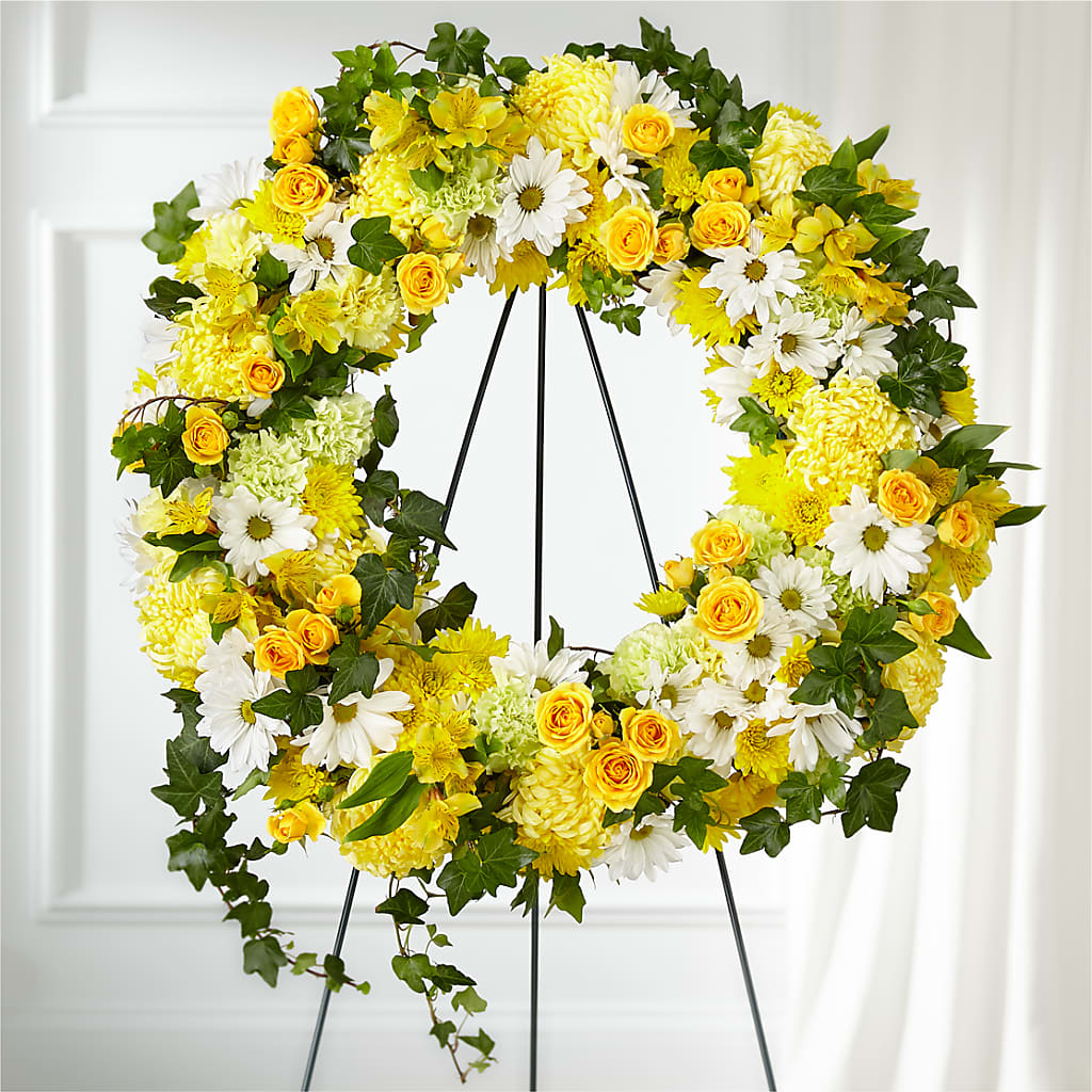 Golden Remembrance Wreath – Your Beautiful Flowers, Scranton PA