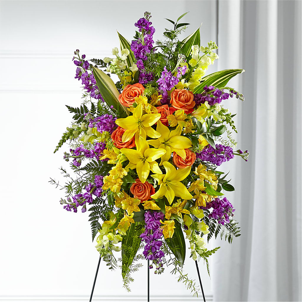 Thoughtful Prayers Standing Spray – Your Beautiful Flowers, Scranton PA