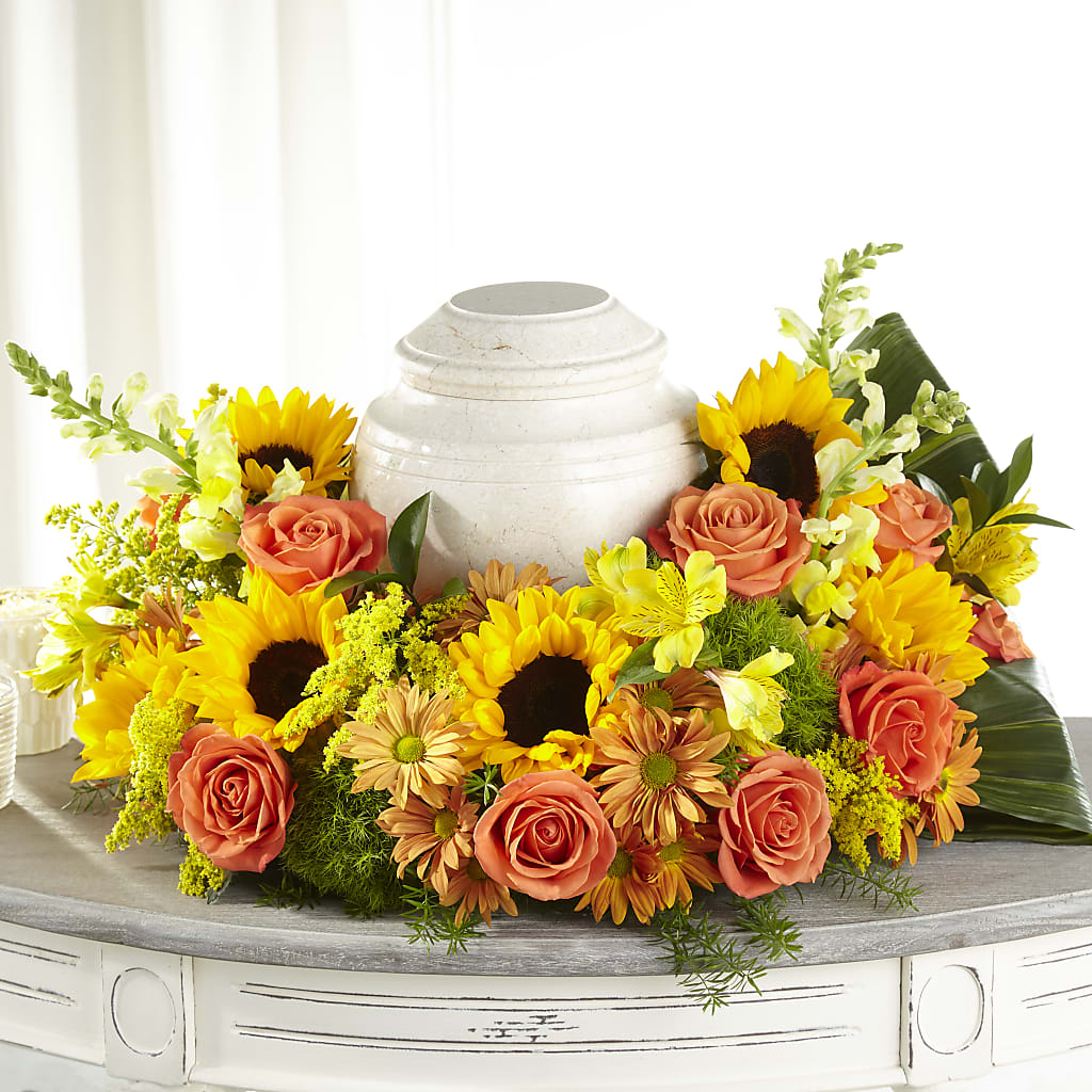 Faithful Sunflower Cremation Adornment – Your Beautiful Flowers, Scranton PA