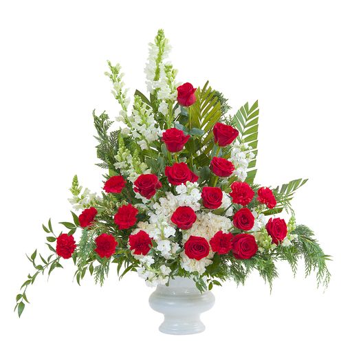 Enduring Strength Urn with cedar