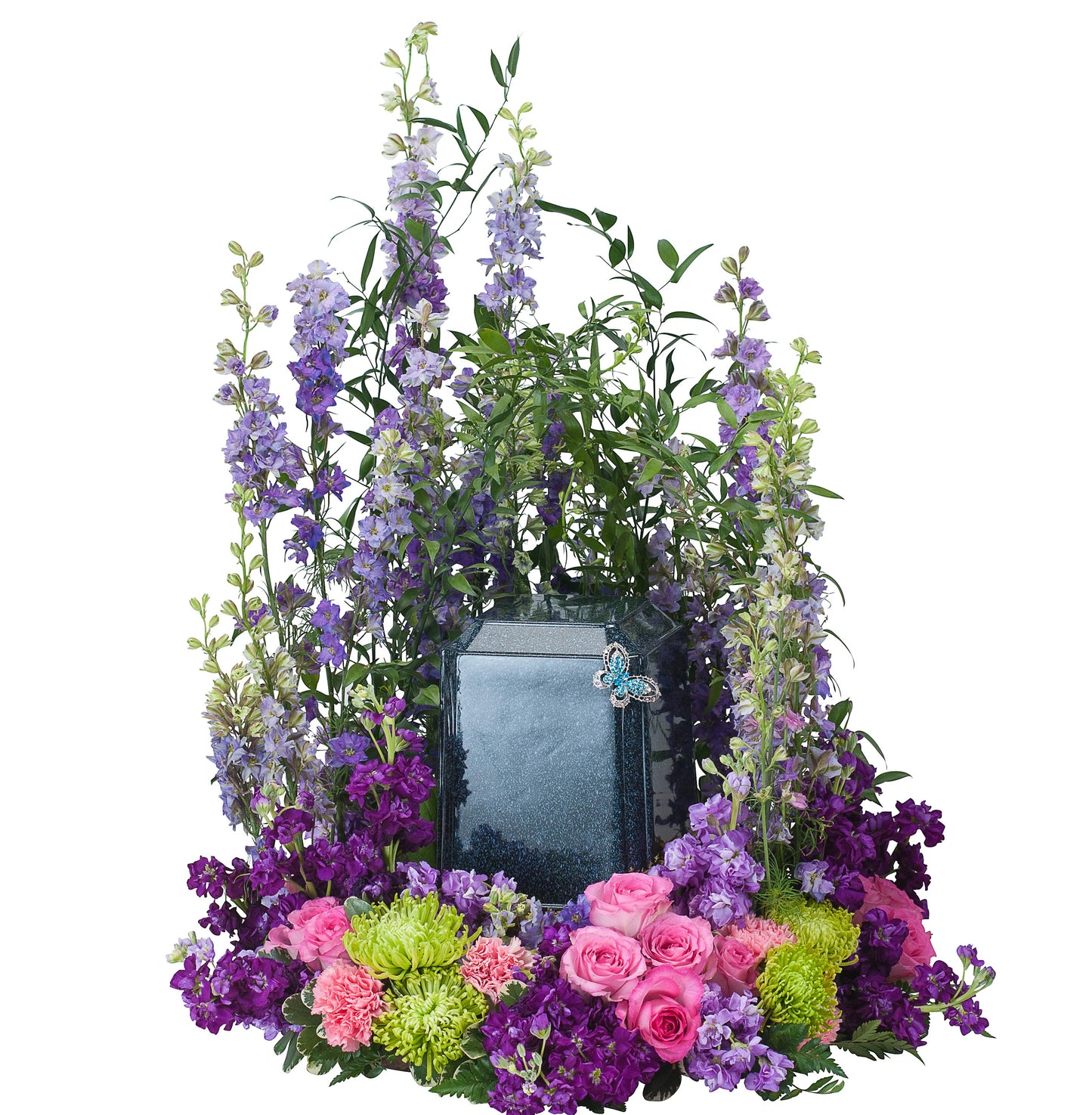 Forever Cherished Blue Urn Surround – Your Beautiful Flowers, Scranton PA