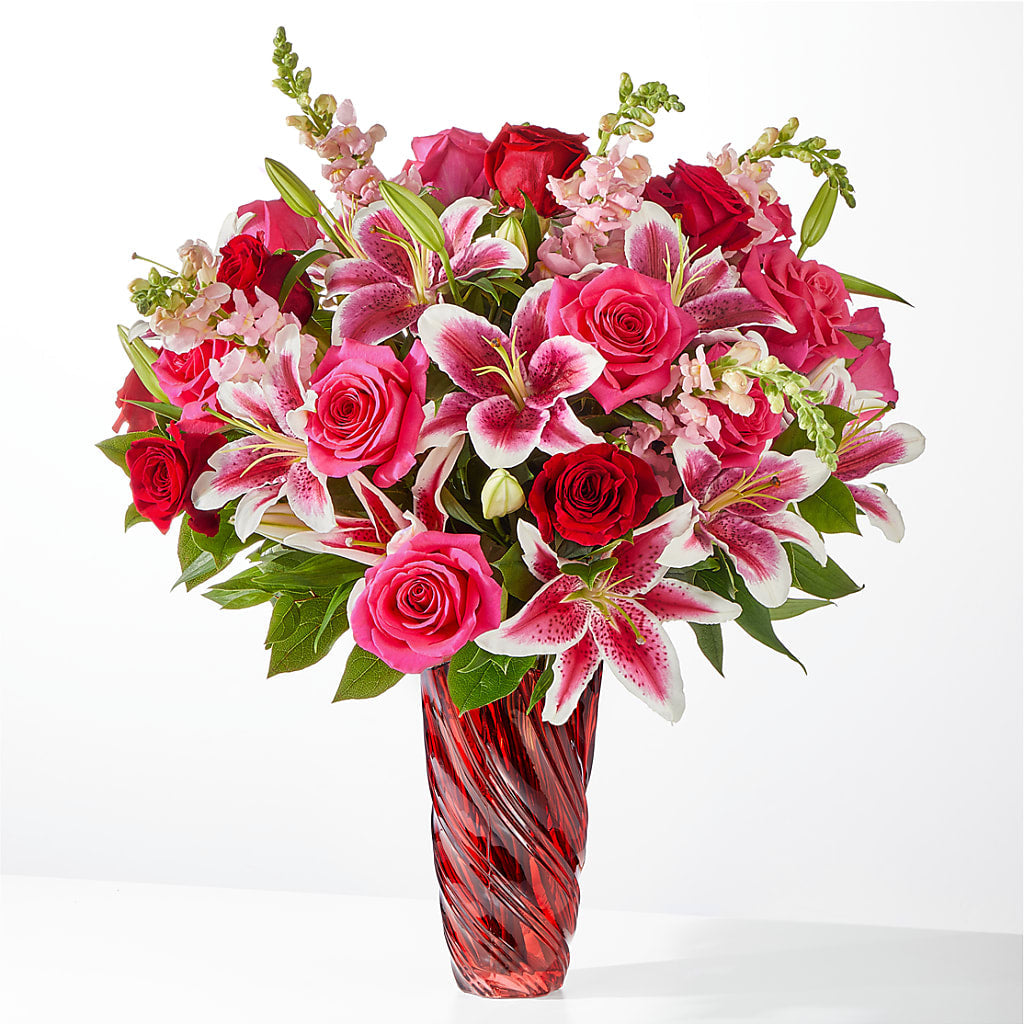 Always You Bouquet with Luxe Swirl Vase – Your Beautiful Flowers, Scranton PA