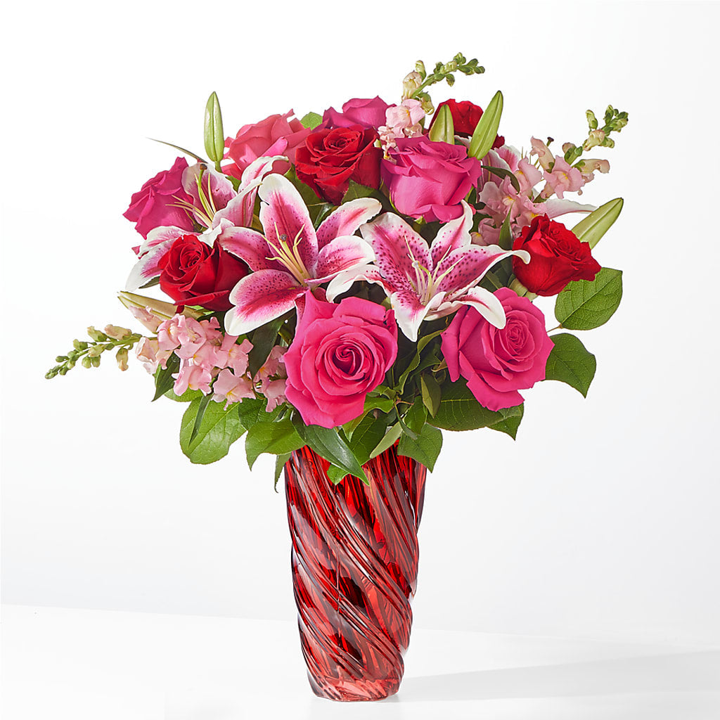 Always You Bouquet with Luxe Swirl Vase – Your Beautiful Flowers, Scranton PA