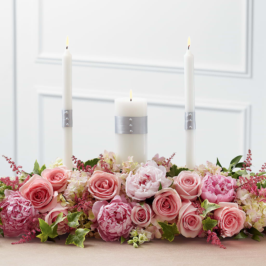 Worldwide Romance Unity Candle Arrangement – Your Beautiful Flowers, Scranton PA