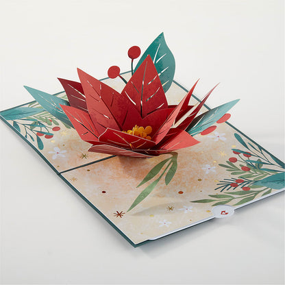 Happiest Holidays Poinsettia and Lovepop Card –  Your Beautiful Flowers, Scranton PA
