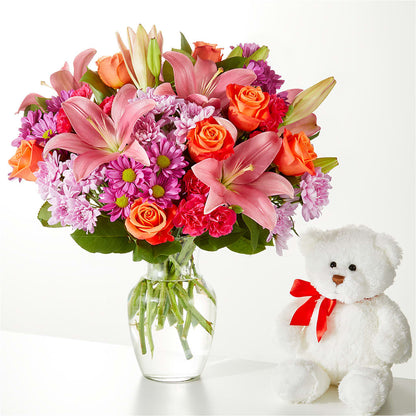 One and Only Bouquet and Bear Bundle –  Your Beautiful Flowers, Scranton PA