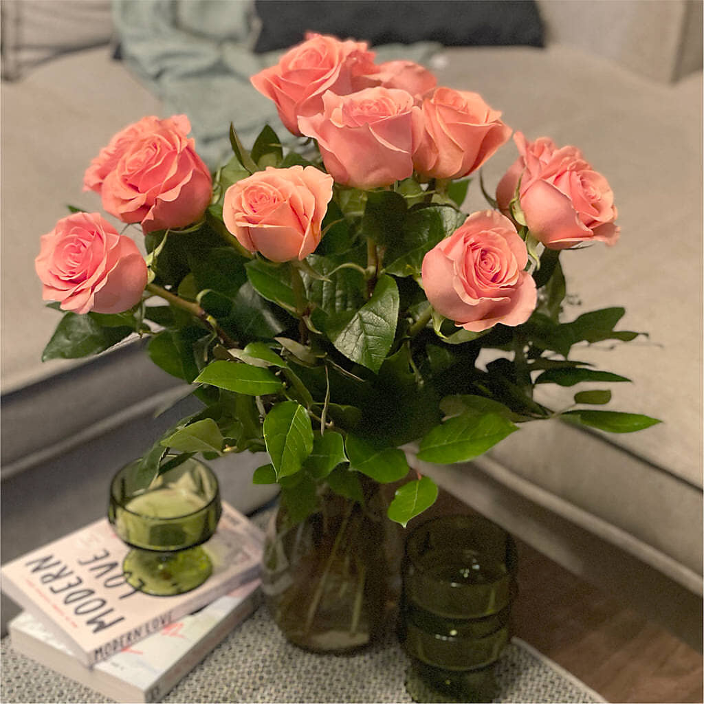 Long Stem Pink Rose Bouquet –  Your Beautiful Flowers, Scranton PA