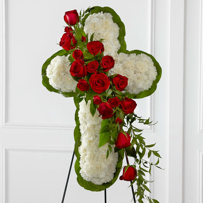 Floral Cross Easel –  Your Beautiful Flowers, Scranton PA