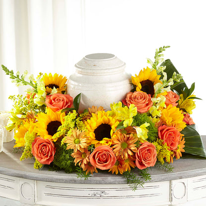 Faithful Sunflower Cremation Adornment –  Your Beautiful Flowers, Scranton PA