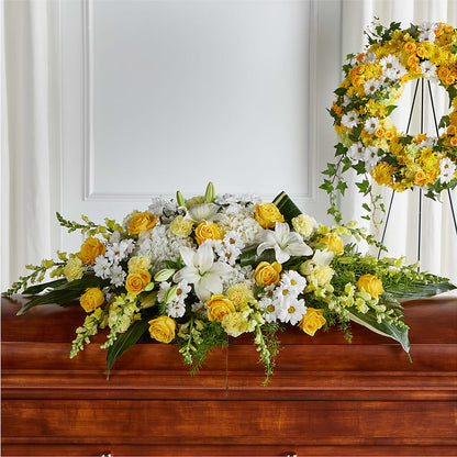 Golden Harmony Casket Spray –  Your Beautiful Flowers, Scranton PA