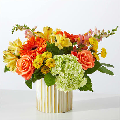 Autumn Sunshine Bouquet with Ivory Vase –  Your Beautiful Flowers, Scranton PA