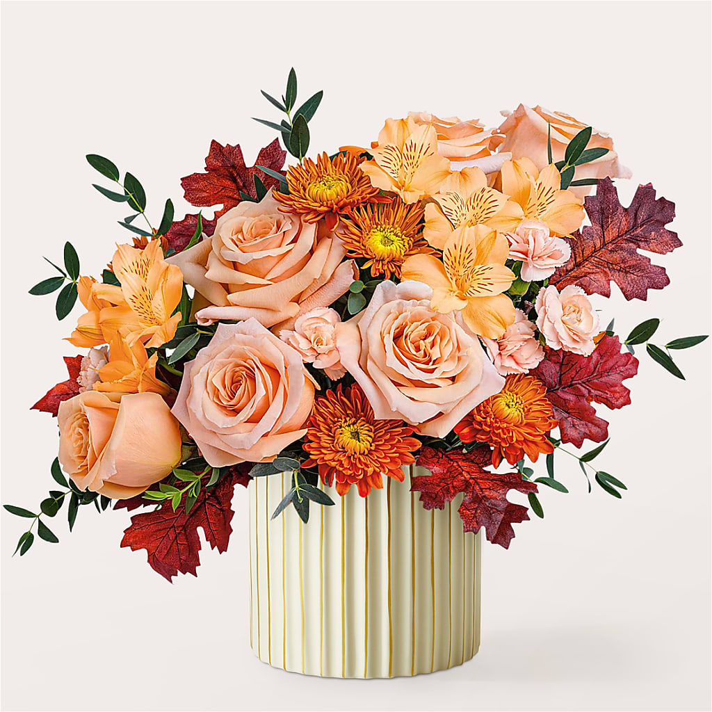 Spiced Latte Bouquet with Ivory Vase –  Your Beautiful Flowers, Scranton PA